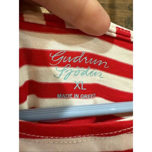 Gudrun Sjoden stripped cotton top call-out size XL - Picture 3 of 9